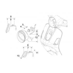 Koplamp - Knipperlichten voorzijde Vespa LX 50 4-takt 2V AC 25km/u