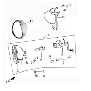 Koplamp Znen Snail mat antraciet