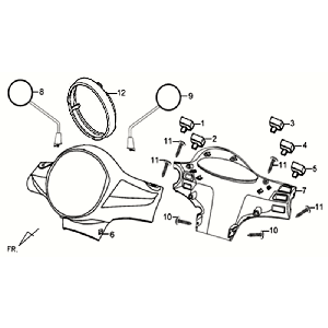 Stuurkappen - Stuurschakelaars - Spiegels Sym Allo GT (BR497U) matte coffee
