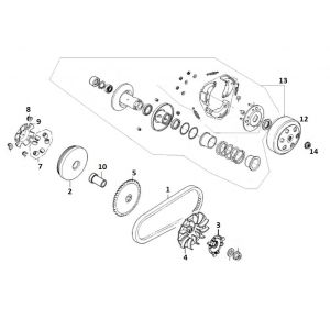 Koppeling - Variateur - V-snaar GY6 12 inch Euro 4 2018→ partsproduct-Koppeling--Variateur-Agm-Retro-4-takt