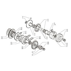 Variateur - Koppeling - V-snaar Beta Ark-k 50 2-takt AC zilver 2006