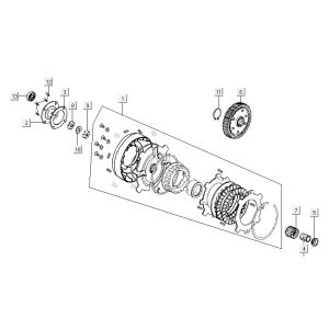 Koppeling Kymco Activ 50 4-takt zilver