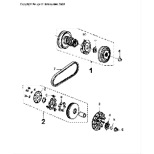 Variateur - Koppeling - V-snaar Peugeot Speedfight 4 50 2-takt LC zwartrood