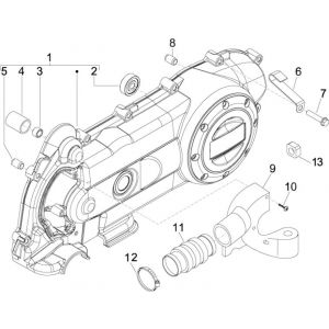 Carterdeksel Vespa S 50 4-takt 2V 25km/u