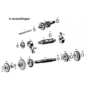 Versnellingen - Voortandwiel 4 versnellingen