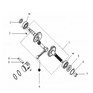 Krukas - Zuiger Generic Ideo 50 2-takt 2010 zwart 25
