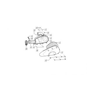 Luchtfilter Kymco Super9 50 2-takt AC oud model matzwart rood