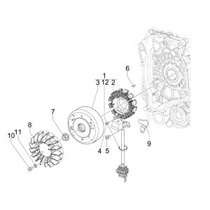 Ontsteking - Stator - Vliegwiel Piaggio Zip 2000 2-takt AC