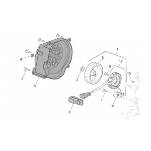 Ontsteking - Stator - Vliegwiel Aprilia SR 50 LC (injectie en carburateur) 2004-2009