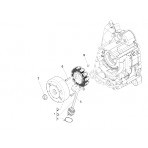Ontsteking - Stator - Vliegwiel Piaggio Zip 50 SP 2-takt LC 2006-2013