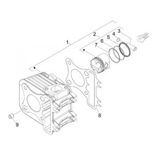 Cilinder - Zuiger Piaggio New Fly 4-takt 4V