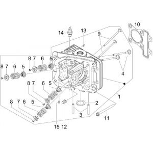 Cilinderkop Piaggio New Fly 4-takt 4V