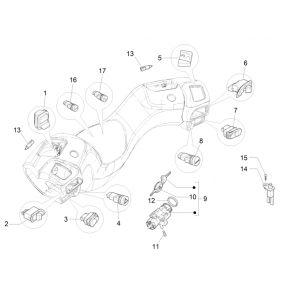 Schakelaars - Drukknoppen Piaggio MP3 300 LT Sport 2009-2014