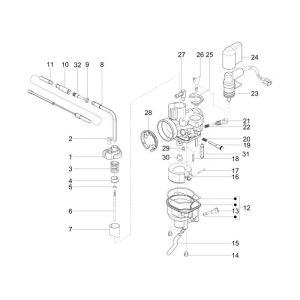 Carburateur onderdelen Vespa LX 50 2-takt AC