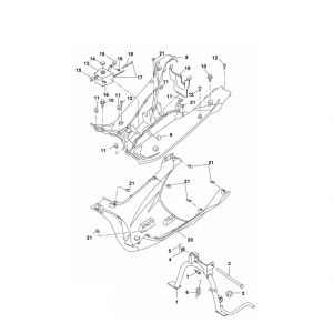 Onderspoiler- Treeplank- Middenstandaard Yamaha Aerox 4-takt 2014