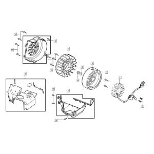 Ontsteking - Stator - Vliegwiel - Koelkappen Kymco Agility 16+ 125 Mat Metallic Light Blue