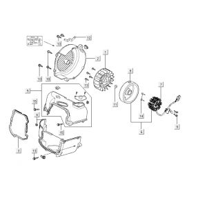 Ontsteking - Stator - Vliegwiel - Koelkappen Kymco Agility Fat 12' 4-takt geel