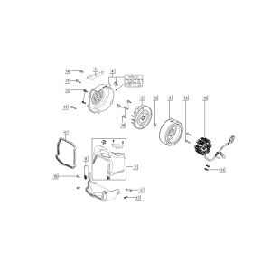 Ontsteking - Stator - Vliegwiel - Koelkappen Kymco Super8 50 4-takt 2009→ Matzwart