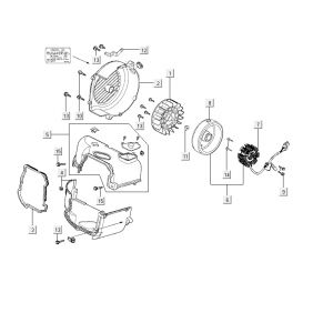 Ontsteking - Stator - Vliegwiel - Koelkappen Kymco Delivery 4-takt zwart