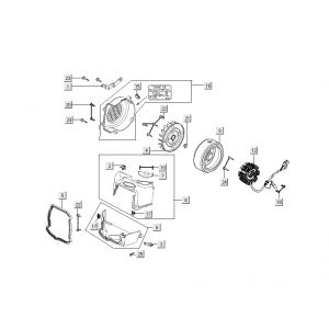 Ontsteking - Stator - Vliegwiel - Koelkappen Kymco People S 50 4-takt Donker grijs