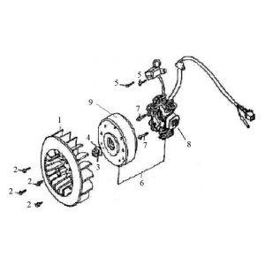Ontsteking - Stator - Vliegwiel BTC Grande Retro 125