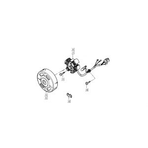 Ontsteking - Stator - Vliegwiel Kymco B&W LC 2-takt zilver