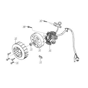 Ontsteking - Stator - Vliegwiel Kymco Yup 50 2-takt AC zilver