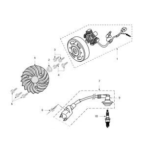 Ontsteking - Stator - Vliegwiel Peugeot Speedfight 3 50 2-takt AC 2-takt