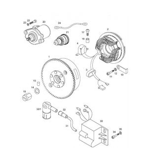Ontsteking - Stator - Vliegwiel Tomos Quadro Ex 50 2-takt 2007