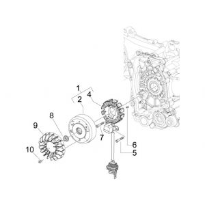 Ontsteking - Stator - Vliegwiel Vespa LXV 4-takt 2V 25km/u