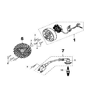 Ontsteking - Stator - Vliegwiel - Bobine - Bougie Peugeot Speedfight 3 50 2-takt AC Grijs