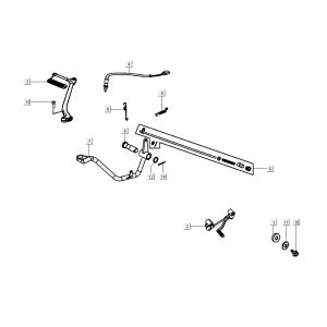 Rempedaal - Kickstartpedaal - Schakelpedaal Kymco K-Pipe 4-takt Wit