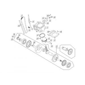 Krukas - Cilinder - Zuiger- Distributieketting Kymco MXU 300R
