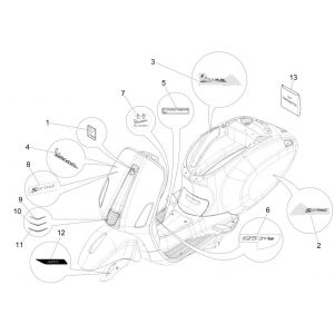 Emblemen - Stickers - Logo Vespa Sprint 125 3V IE ABS