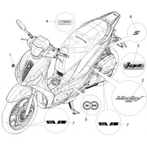 Emblemen - Stickers - Logo Piaggio Medley 125 ABS Euro 5 2021-2022