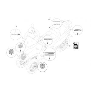 Emblemen - Stickers - Logo Piaggio MP3 300 ie LT Business - Sport (met en zonder ABS) 2016-2018