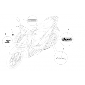 Emblemen - Stickers - Logo Piaggio Liberty 50 4-takt AC IGET 3V Euro 4