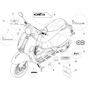 Emblemen - Stickers - Logo Vespa GTS 125 IE ABS Euro 4 2019