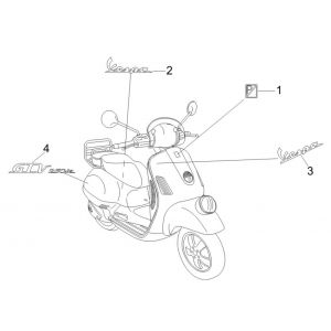 Emblemen - Stickers - Logo Vespa GTV 250 IE 4V