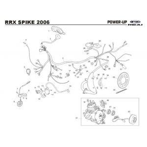 Kabelboom - Bobine - Ontsteking - Stator - Vliegwiel Rieju Spike-x blauw 2009 2-takt