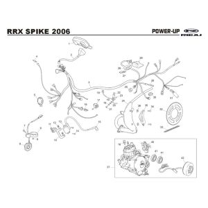 Kabelboom - Bobine - Ontsteking - Stator - Vliegwiel Rieju Spike-x zwart 2006 2-takt