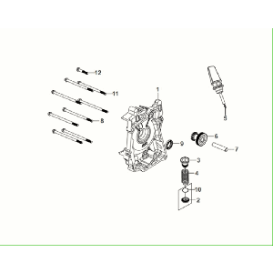 Carterhelft rechts - Oliefilter - Peilstok Sym Fiddle ll Euro 5