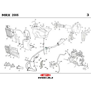 Radiateur - Koelsysteem - Uitlaat - Benzinetank Rieju MRX P-up rood 2008 2-takt