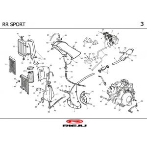 Radiateur - Koelsysteem - Uitlaat - Benzinetank Rieju RR Sport zwart- oranje 2002 2-takt