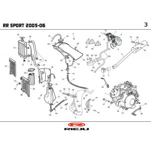 Radiateur - Koelsysteem - Uitlaat - Benzinetank Rieju RR Sport zwart 2005 2-takt