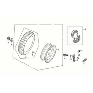 Rear wheel Sym Orbit III 50 E5