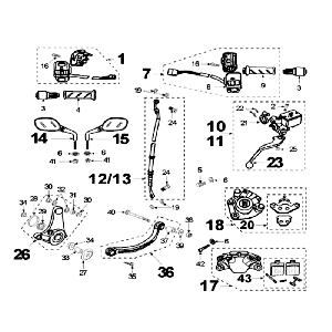 Remklauw Heng Tong Peugeot Speedfight 2 50 2-takt LC zilver