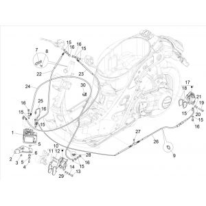 Remcilinder - Remklauw - Remblokken - Remleiding - ABS module  Vespa GTS 300 HPE 4V IE ABS Euro 4 2019