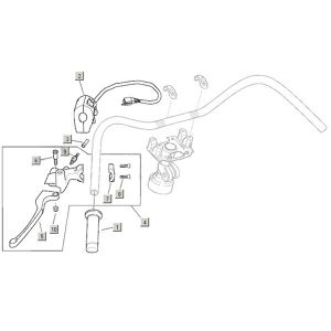 Remhendel links - Stuurschakelaars Aprilia Mojito Custom 50 2-takt (Piaggio motor) 2004-2010