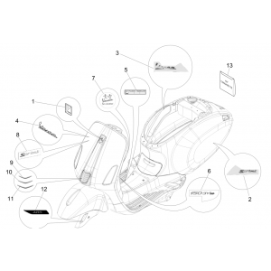 Emblemen - Stickers - Logo Vespa Sprint 150 3V IE ABS Euro 3 2015